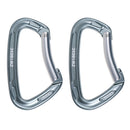 2Pcs 24KN Aluminium Rappelling Rock Climbing Bent Gate Carabiner Keylock