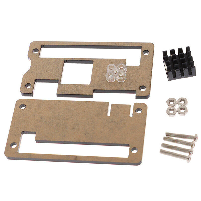 Raspberry Pi Zero W wireless Acrylic Case with Heat Sink Clear Black Enclos BX