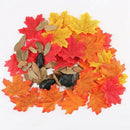 3 Color 300 PCS Artificial Cloth Maple Leaves Multicolor Autumn Fall Leaf F H6S3