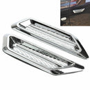 2pcs Universal Chrome Car Auto SUV Air Flow Fender Side Vent Decor Stickers DIY