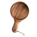 Wood Salad Noodles Bowl with Handle Unbreakable Children Fruit Rice Feeding Dish