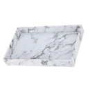 Marble Print Serving Tray PU Leather for Coffee Drinks Decorative 13x8"