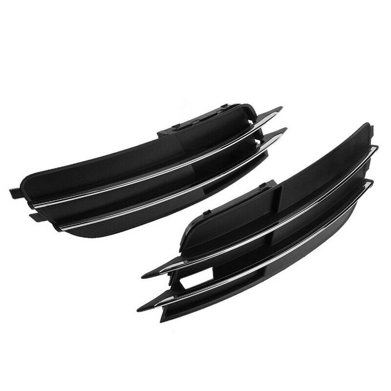 1 Pair Front Bumper Lower Fog Light Grille Trims for 2012-2014 Audi A6 C7 4