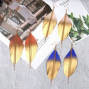 Fashion Jewelry Fuorescent Double Color Exotic Dangle Eardrop Earring Long
