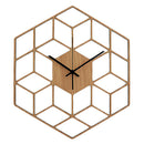 1 Pcs Hexagon Wood Wall Clock Advanced European Minimalist Geometric Lines
