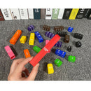 Plastic Rainbow Fraction Tower Cubes Montessori Math Materials for Kids to Learn