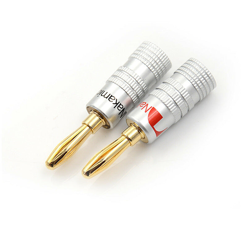 12Pcs Golden Nakamichi Speaker Banana Plug Connector Adapter Connectors OhB Gw