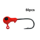 50pcs Mixed Lead Head Fishing Jig Hooks For Soft Fishing Lure Carbon Steel QDW