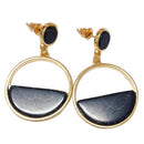 Handmade Fashion Simple Geometric Circular Marble Long Earrings Girls Popul H1Q5