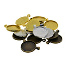 20 Round Pendant Tray Base Setting Fit 30mm Cabochon Blank Bezel Frame Cameo