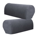 Gray & Burgundy Sofa Armrest Covers 4 Pcs Sofa Arm Protector, Stretch to Fit