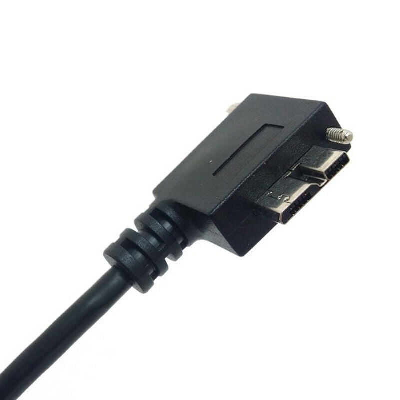 USB 3.0 A Male to Micro-B Left Angled 90 Degree Cable With Locking Screws f R6T8