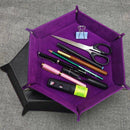 Dice Rolling Tray Dice PU Folding Hexagon Tray Dice and Game Storage Tray f O4X2