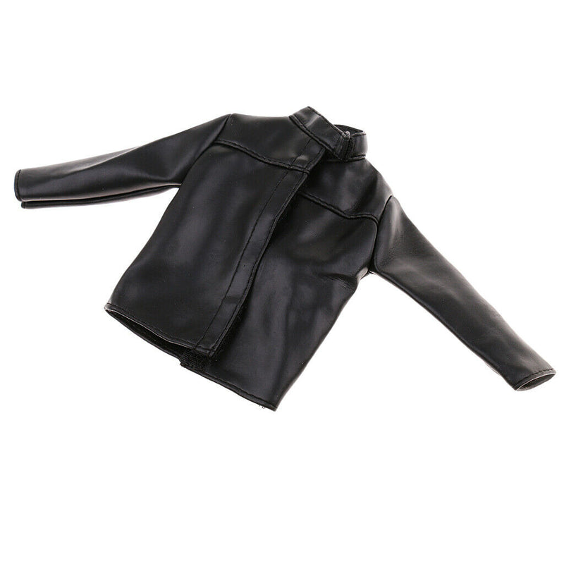 1/6 Scale Black PU Leather Male Jacket Coat Clothes Clothing for 12 inch Action