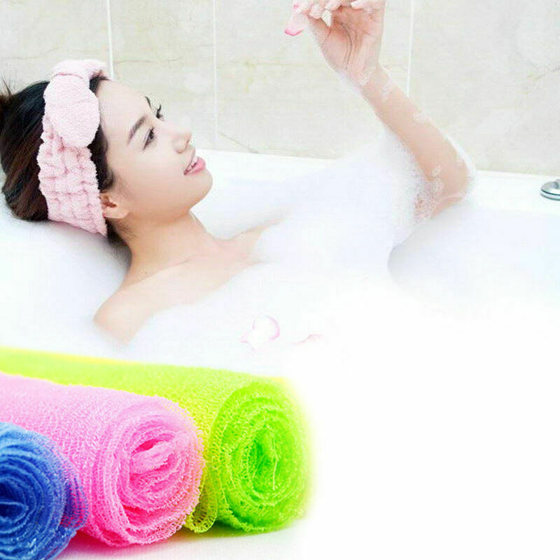 3090cm Nylon Soft Bath Body Wash Towel Scrub Bath Exfoliating Random N2Y8 C Y4L2