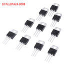 10 Pcs BTA24-800B BTA24 TRIAC 24A/800V TO-220 Bs JC,a