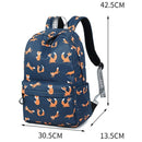 Cute Animal Fox Printing School Backpacks Waterproof Women Bag Laptop Backp M1R1