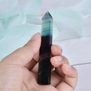 1x Natural Fluorite Quartz Crystal Stone Healing Amethyst Hexagonal Wand PointOZ