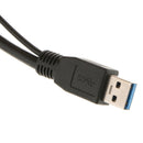 2FT Super Speed Dual USB 3.0 Type A to Micro-B Cable Black for Toshiba