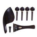 7pcs/Set Ebony Violin Parts 4/4 Fittings Chinrest Pegs Tailpiece Tuners En A