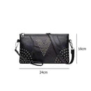 Women Sheepskin Soft Crossbody Bags Casual Rivet Shoulder Messenger Handbag