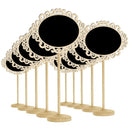 10 Pcs Wooden Lace Tabletop Blackboard With Stands Chalkboard 7.87 x 4.3''
