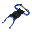 Blue Carabiner Water Bottle Holder Camping Hiking Compass