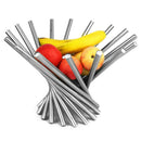 Fold Stainless Steel Fruit Plate Rotate Fashion Fruits Strainer Basket Pers