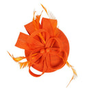 Race Wedding Feather Pillbox Hat Fascinator Derby Party Headband Clip Orange