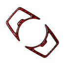 Red Carbon Fiber Headlight Switch Button Trim Stickers for Ford Mustang 15-19