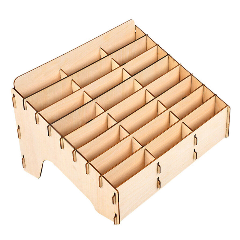 DIY Wooden Paint Rack Ink Storage Organizer 24-grid