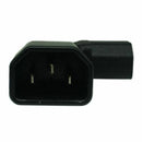 Left Angle IEC 320 C14 3 Pin Male to C13 Female PDU PSU UPS Power Extension