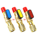 1/4" Male to 1/4" Female Straight Ball Valve SAE AC Charging For R22 Refrigerant