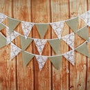 12 Flags Rose Leaves White Lace Party Wedding Pennant Bunting Banner Decor