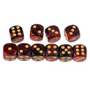 10pcs 16mm Opaque Six Sided Spot Dice Games D6 D&D RPG Red+Black