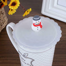 Silicone Transparent Snowman Insulation Cup Cover Tea Coffee Sealing Lid A