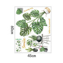 Tropical Palm Leaves Wall Stickers Home Decor Living Room Decorative Sticke