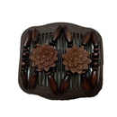 6Pcs  Wood Beads Double Hair Comb Clip Stretchy Hair Combs Ladies Party
