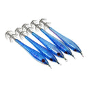 5 Pcs Light Blue Luminous Squid Sleeve-  Fishing Lures Baits Jigs Hooks