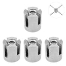 4 Pieces Stainless Steel 316 Marine Grade 3mm Wire Rope Holder Cross Clip