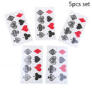 5Pcs/Set Peach Heart Poker Waterproof Temporary Sleeve Tattoo Glitter Tattoos JR