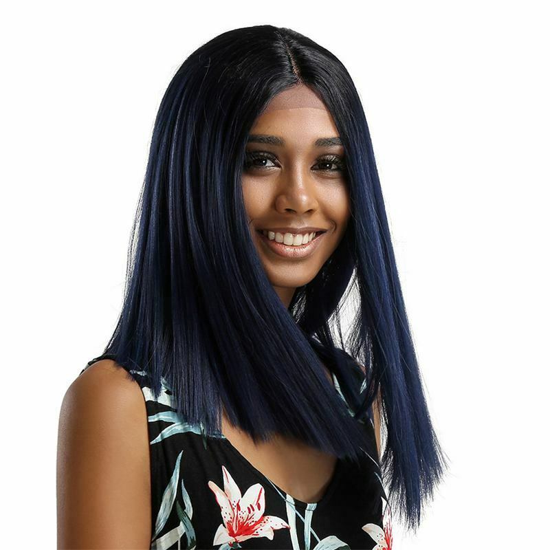 Straight Synthetic Hair Lace Front Part Bob Wig 14 inch Wigs for Women Cosp M5F4