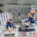 Mediterranean Nautical Beach Chair Girl Wooden Chair Decorative Art Ornament