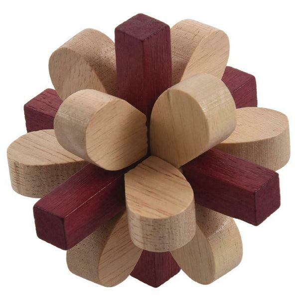 Wooden Double Color Plum Lock Lilac Locks Logic Puzzle Burr Puzzles Brain T Z2P5