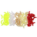 100pcs 5 Colors 24mm Soft Bread Worm Fishing Lure Rubber Maggot Bait w/ Box