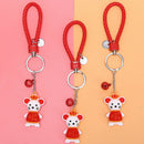 Lucky Mouse Key Chain Women Crown Rat Weave Keychain Trinket Charm KeyringsJR