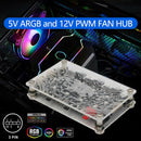 1 to 6 Multi Way Splitter HUB 5V ARGB LED 12V PWM 4Pin/3Pin Fan Adapter