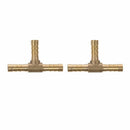 2pcs Air Fuel Water 3-Way Brass Tee T Fitting Hose Barb Connector