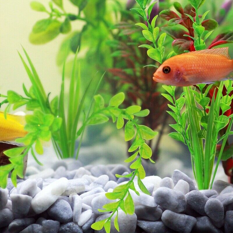 Fish Tank Decoration 6Pcs/Bag,12inch High The Times Green Artificial Aquati