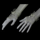 Lace Fingerless Gloves Burlesque Clubwear Party Wear Fancy Dress (White) N2Z9